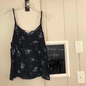 AE Off the shoulder navy floral